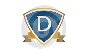Shield Ribbon Letter D