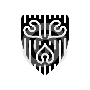 shield royal medieval heraldry glyph icon vector illustration photo