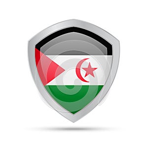 Shield with Saharan Arab Democratic Republic flag on white background