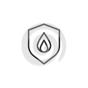 Shield secure fire line icon