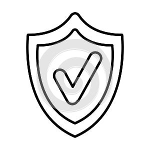 Shield security with ok symbol