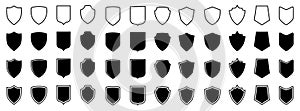 Shield set icons, protect signs collection, security symbol