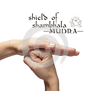 Shield of shambhala mudra on white