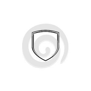 Shield shape frame border badge isolated on white background