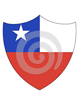 Shield Shaped Flag of Chile