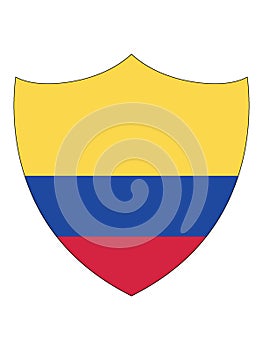 Shield Shaped Flag of Colombia photo