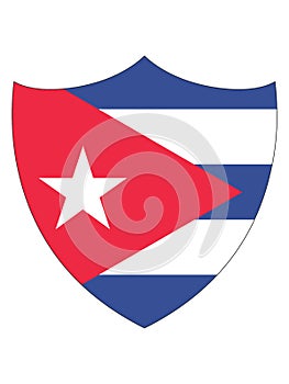 Shield Shaped Flag of Cuba