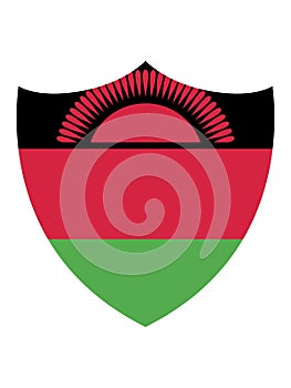 Shield Shaped Flag of Malawi