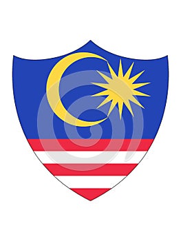 Shield Shaped Flag of Malaysia