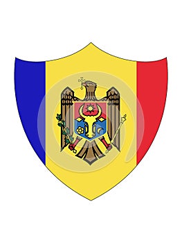 Shield Shaped Flag of Moldova