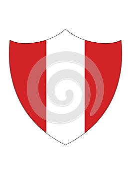 Shield Shaped Flag of Peru