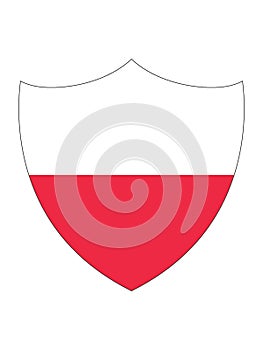 Shield Shaped Flag of Poland