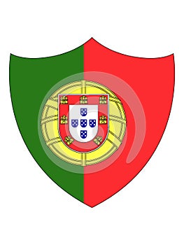 Shield Shaped Flag of Portugal