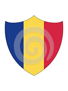 Shield Shaped Flag of Romania