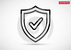 Shield-shaped icon featuring a bold black