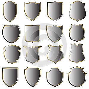Shield shapes 3d gradient look