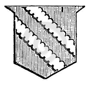 Shield Showing Bendlets is the same breadth as the bend dexter, vintage engraving