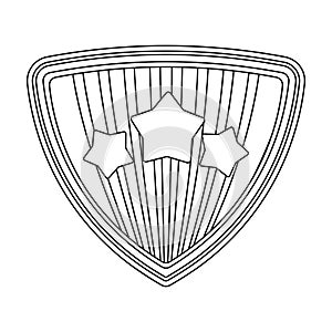 Shield, single icon in outline style.Shield, vector symbol stock illustration web.
