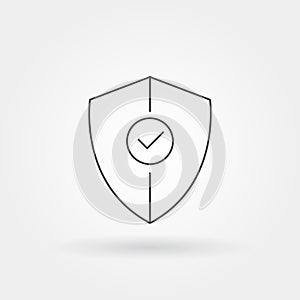Shield single isolated icon with modern line or outline style vector