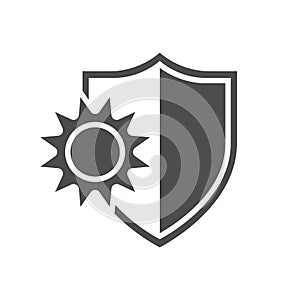 Shield from sunburn graphic icon