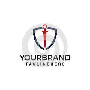 Shield Sword Guardian Logo Template