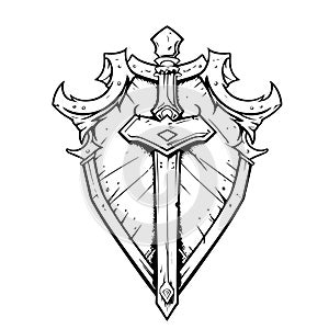 Shield Sword Guardian Logo Template