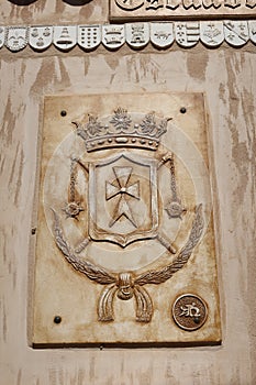 Shield of the Templar Squad of Villena, Alicante, Spain