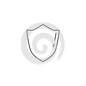 Shield thin line icon. Shield linear outline icon