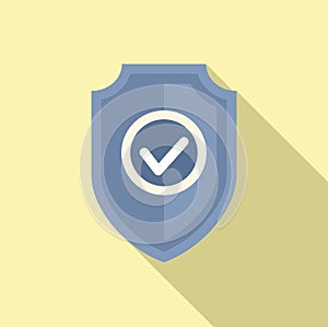 Shield threat icon flat vector. Hacker error