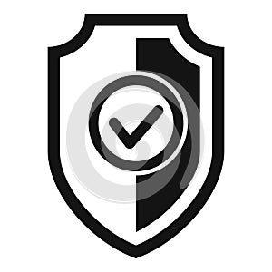 Shield threat icon simple vector. Hacker error