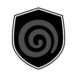 Shield vector black color isolated