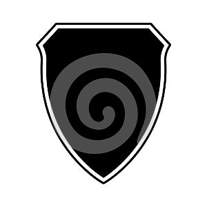 Shield vector black color isolated on white back