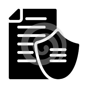 Shield glyph flat vector icon
