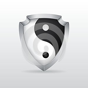 Shield with yin yang photo