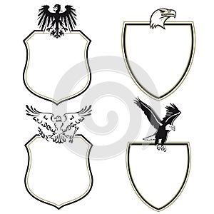 Shields with eagle crests
