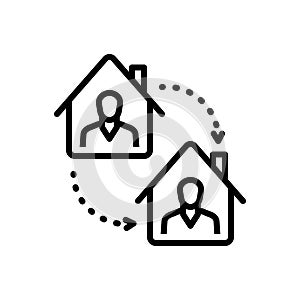 Black line icon for Shift, move and adjacent