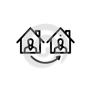 Black line icon for Shift, move and reposition