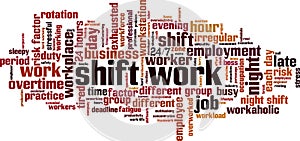 Shift work word cloud