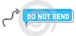 Shifted Do Not Bend Speech Bubble and Linear Curve Arrow Icon