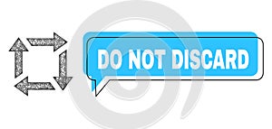 Shifted Do Not Discard Message Cloud and Linear Recycle Icon