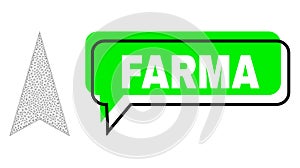 Shifted Farma Green Chat Frame and Mesh Network Arrowhead Up photo