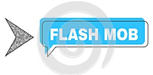 Shifted Flash Mob Conversation Cloud and Net Arrowhead Right Icon