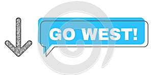 Shifted Go West! Chat Frame and Net Mesh Arrow Down Icon