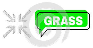 Shifted Grass Green Chat Frame and Mesh Wireframe Collide Arrows