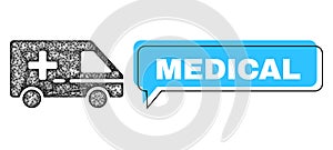 Shifted Medical Conversation Cloud and Net Medical Emergency Car Icon