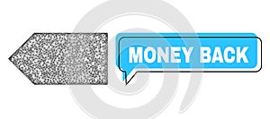 Shifted Money Back Conversation Frame and Hatched Direction Left Icon