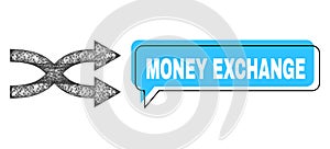 Shifted Money Exchange Chat Frame and Hatched Shuffle Arrows Right Icon