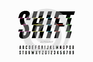 Shifted style modern font