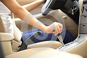 Shifting car gear stick