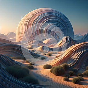 Ephemeral grace mesmerizing dunes' curves photo